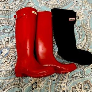 Red Hunter Tall Rain Boots